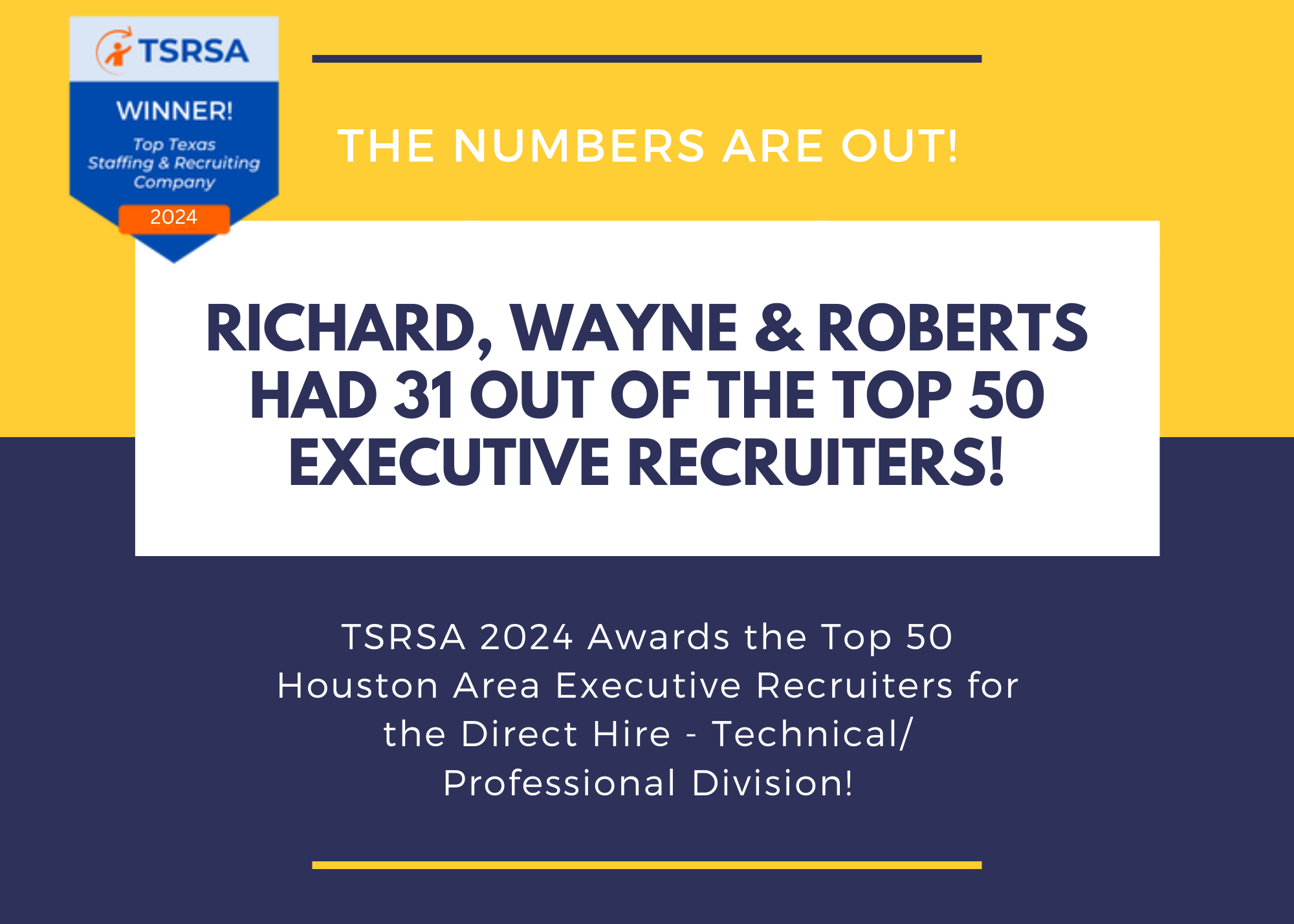 41st Annual Texas Search, Recruiting & Staffing Association (formerly HAAPC) Award Winners for 2024
